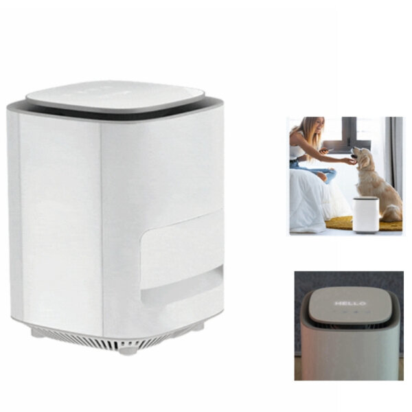PETONEER LED Fotocatalizador Purificador de aire W / Filtro de 2 capas Eliminador de olores de 5 velocidades para alergi