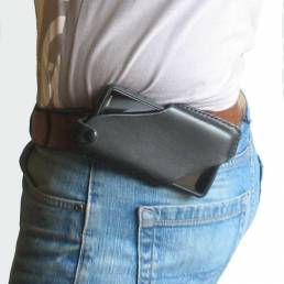 Hombres Piel Genuina 4.7 pulgadas ~ 6.5 pulgadas Teléfono Bolsa Cintura Bolsa Fácil transporte EDC Bolsa Para al aire li
