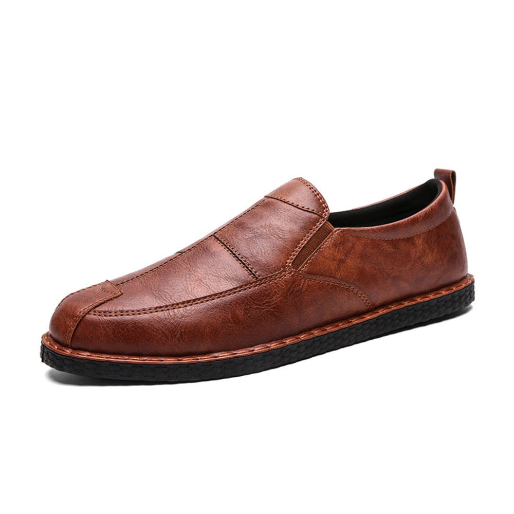 Slip informal de cuero con especias de microfibra en zapatos Oxford de negocios