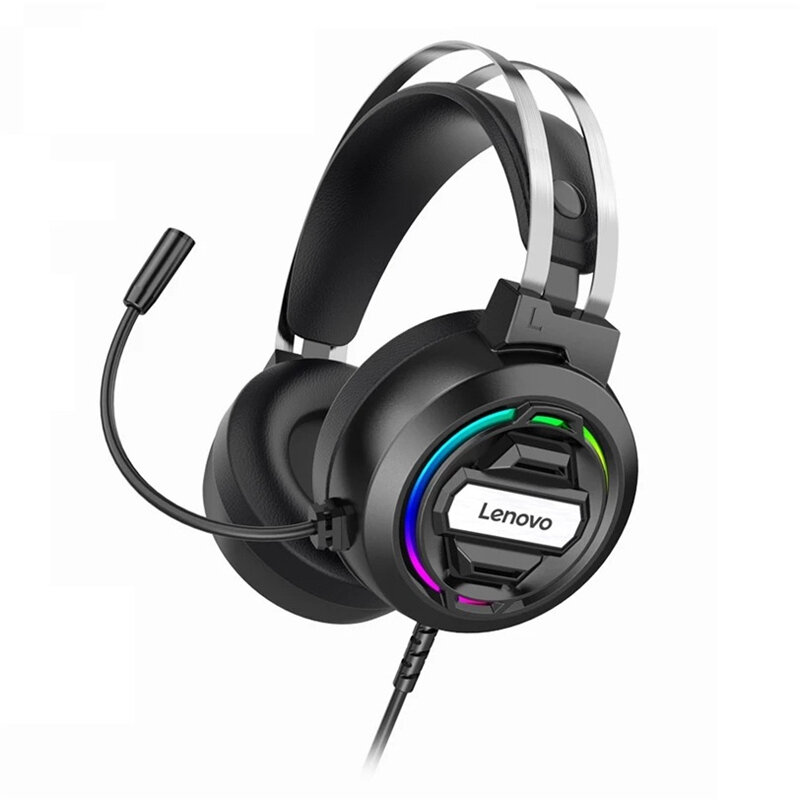 Lenovo H401 Gaming Headset Sobre oreja 3.5mm USB 7.1 Sonido envolvente Auriculares estéreo de graves profundos para jueg