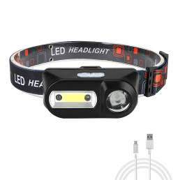 700LM XPE + COB LED Inteligente Sensor Interfaz USB de faro Impermeable al aire libre cámping Senderismo Ciclismo pesca