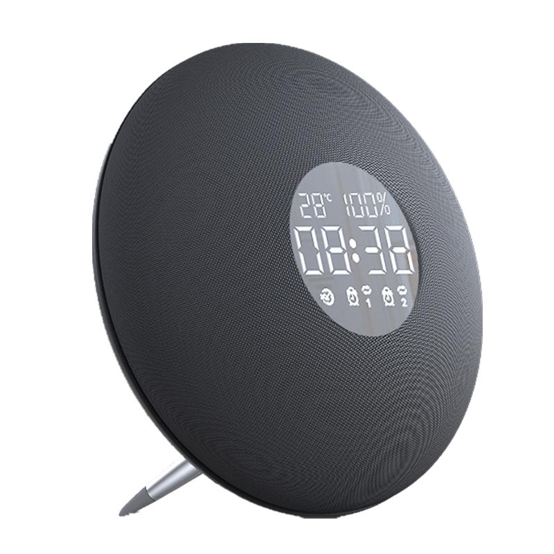 HiFi Wireless Bluetooth Altavoz de doble alarma Reloj TF Tarjeta LED Pantalla Subwoofer bajo de estero con micrófono