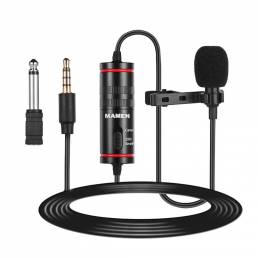 MAMEN KM-D1 Micrófono con cable Micrófono de solapa con clip CVC Reducción de ruido Cable de 8M Conector de 3