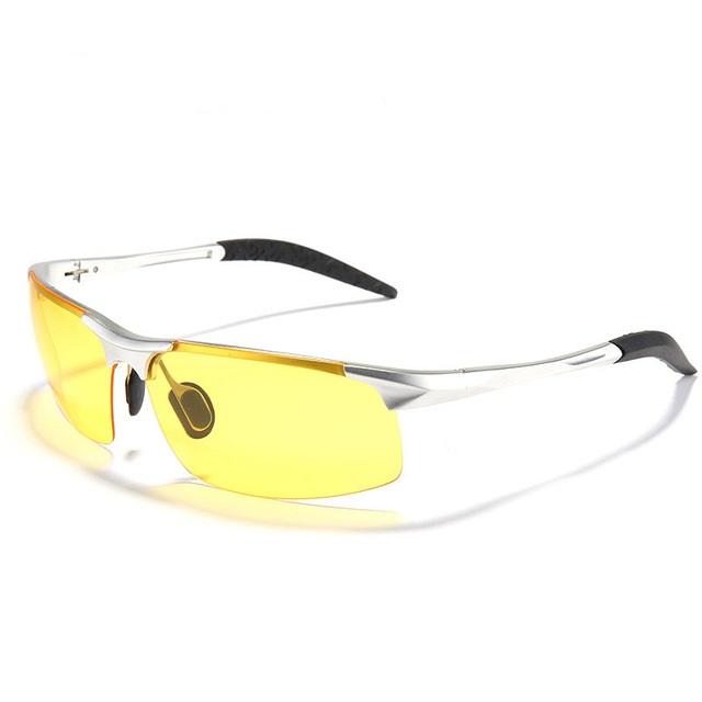 UV400 Hombres Sun Glassess Amarillo Lente Visión nocturna Conducción pesca Gafas de ciclismo