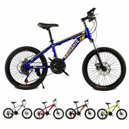 KAIMATE 20 Inch 21 velocidades niños bicicleta de montaña ruedas de radios frenos de disco delanteros y traseros bicicle