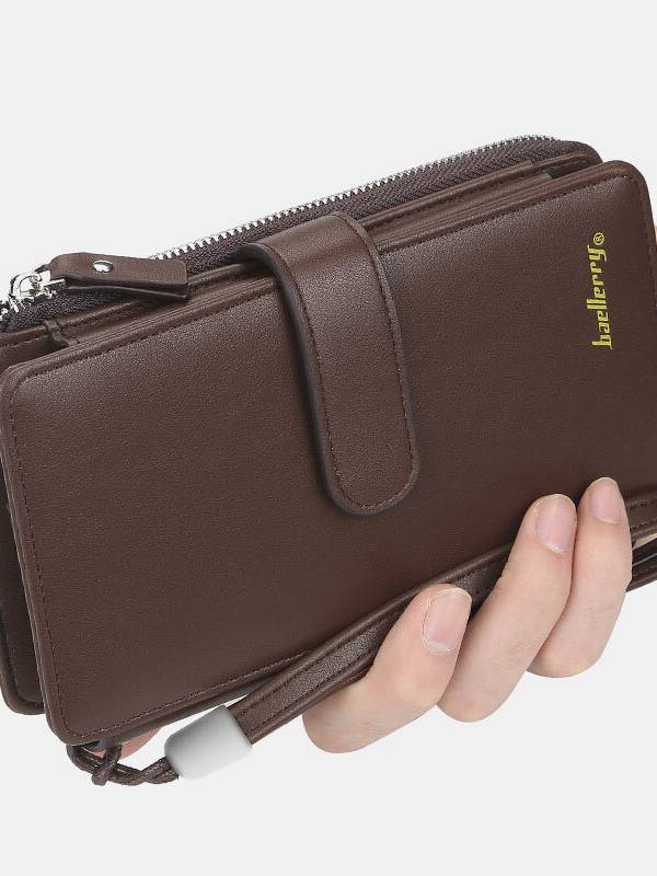 Baellerry Men Faux Leather Long Wallet Phone Bolsa Portatarjetas Embragues Bolsa Para Negocios