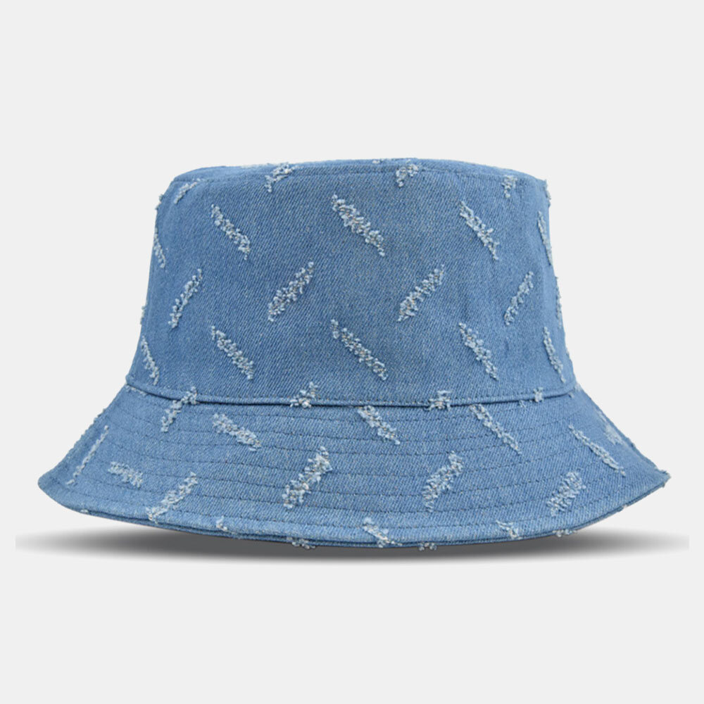 Borde de orificio de color sólido de algodón unisex al aire libre Cubo de sombrilla Sombrero