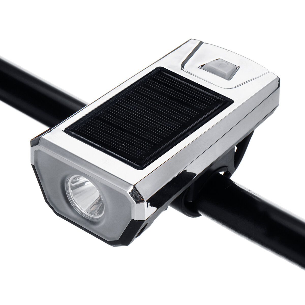 BIKIGHT 300LM 5W Solar Power Bike Light Impermeable USB recargable 4 modos faro de bicicleta con bocina ciclismo pesca