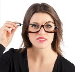 Lectura giratoria Lente Gafas Plegado ampliado Maquillaje Uso de anteojos para Mujer