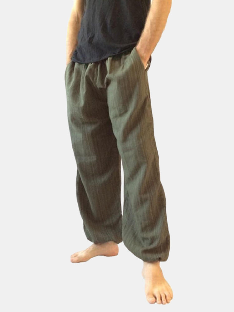 INCERUN Hombres 100% Algodón Transpirable Baggy Pantalones Casual Sports Harem Yoga Pantalones de gran tamaño S-5XL