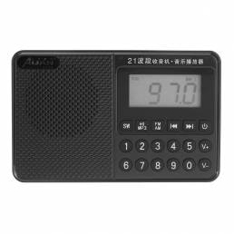Portable FM AM SW Full Banda Dual Antena Radio U Disk TF Card Reproductor de música MP3