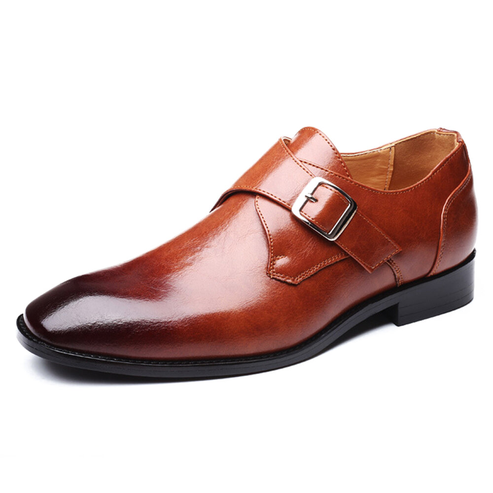 Zapatos formales de negocios cómodos transpirables con punta cuadrada para hombre