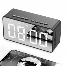 BT506 Inalámbrico LED Pantalla Mini alarma de pantalla de espejo Reloj Altavoz bluetooth Reproductor de música Altavoz
